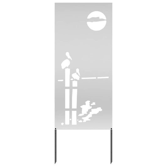 vidaXL Οθόνη Ιδιωτικότητας Κήπου Μαιανδρικό σχέδιο Ασημί 50 x 140 εκ