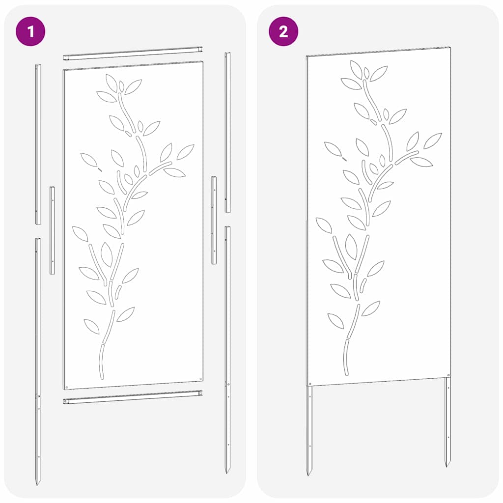 vidaXL Διακοσμητική Πλάκα Κήπου Ασημί 50 x 140 cm