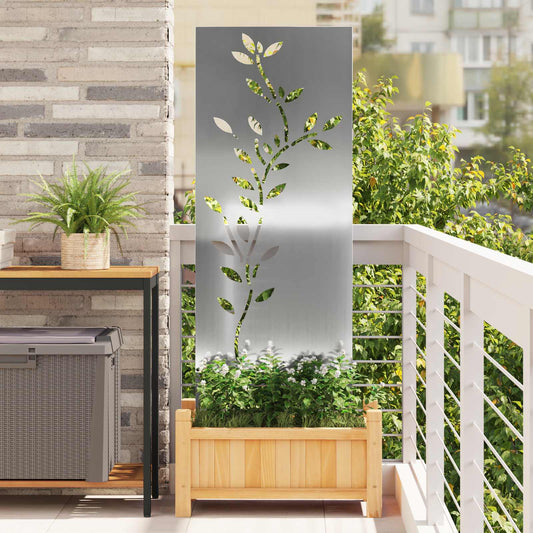 vidaXL Οθόνη Ιδιωτικότητας Κήπου Floral Ασημί 50 x 140 εκ