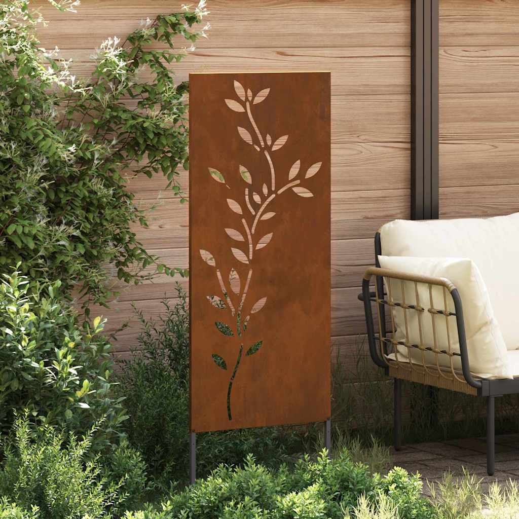 vidaXL Οθόνη Ιδιωτικότητας Κήπου Floral Σκ rusty 50 x 140 εκ