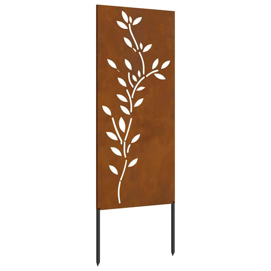 vidaXL Οθόνη Ιδιωτικότητας Κήπου Floral Σκ rusty 50 x 140 εκ