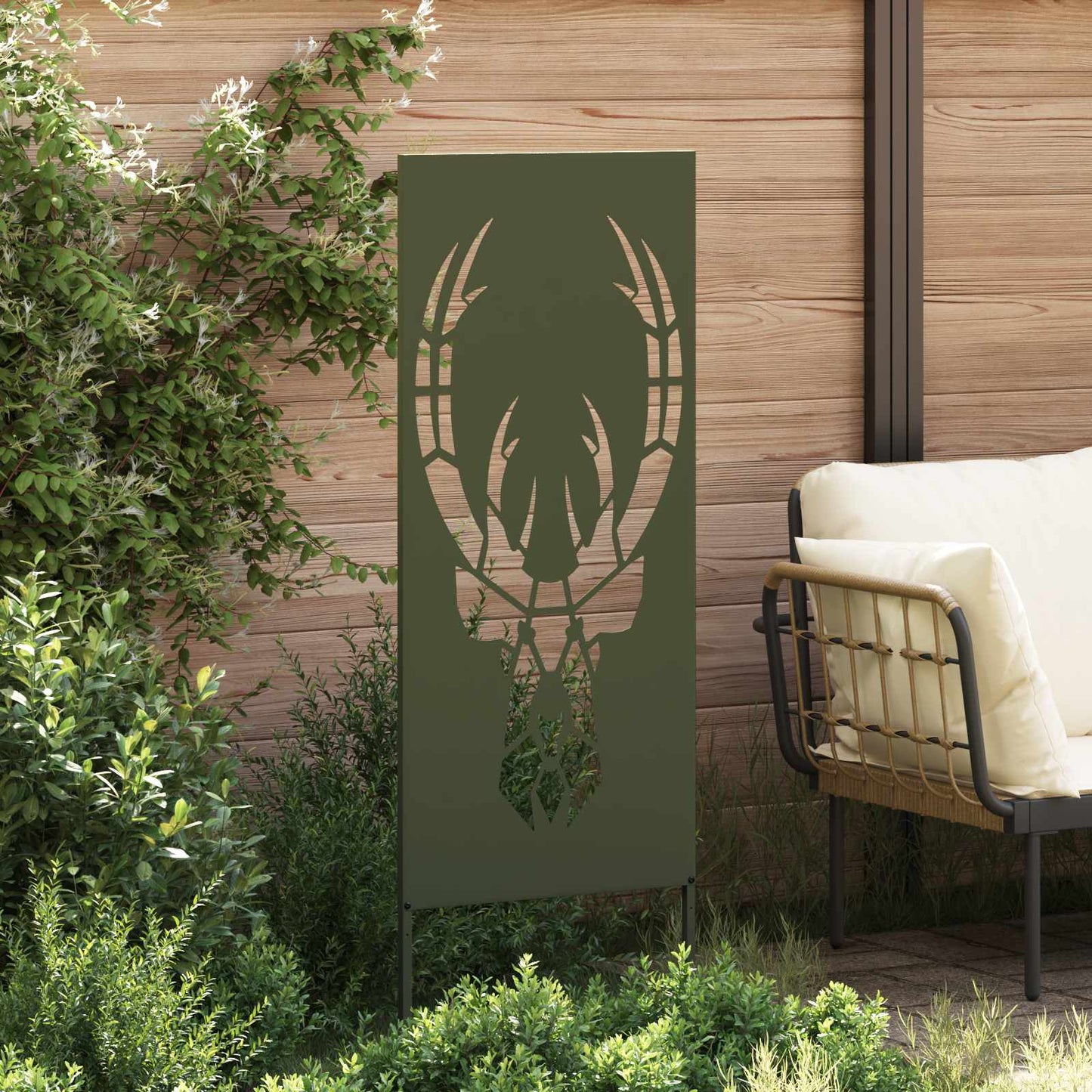 vidaXL Οθόνη Ιδιωτικότητας Κήπου Animal Print Λαδί 50 x 140 εκ