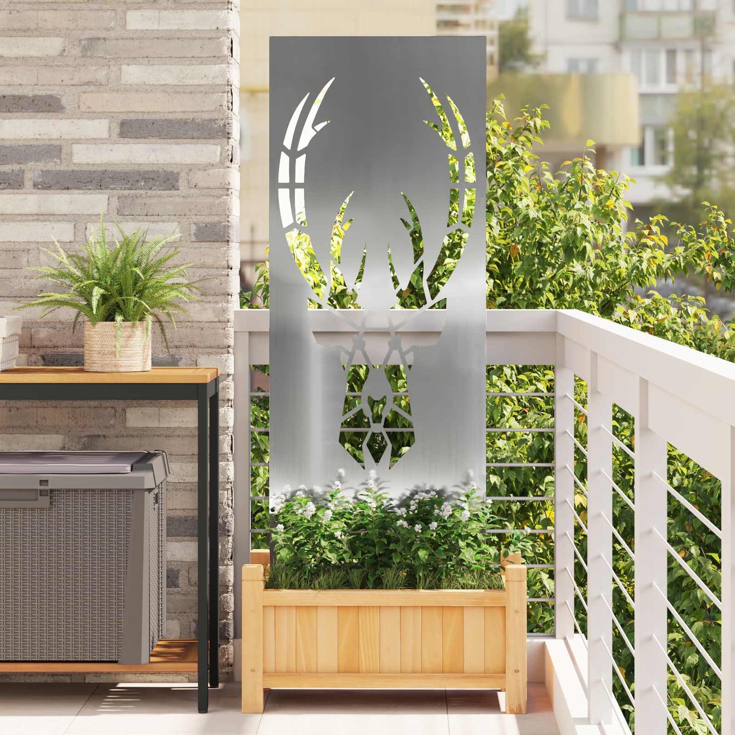 vidaXL Οθόνη Ιδιωτικότητας Κήπου Animal Print Ασημί 50 x 140 εκ