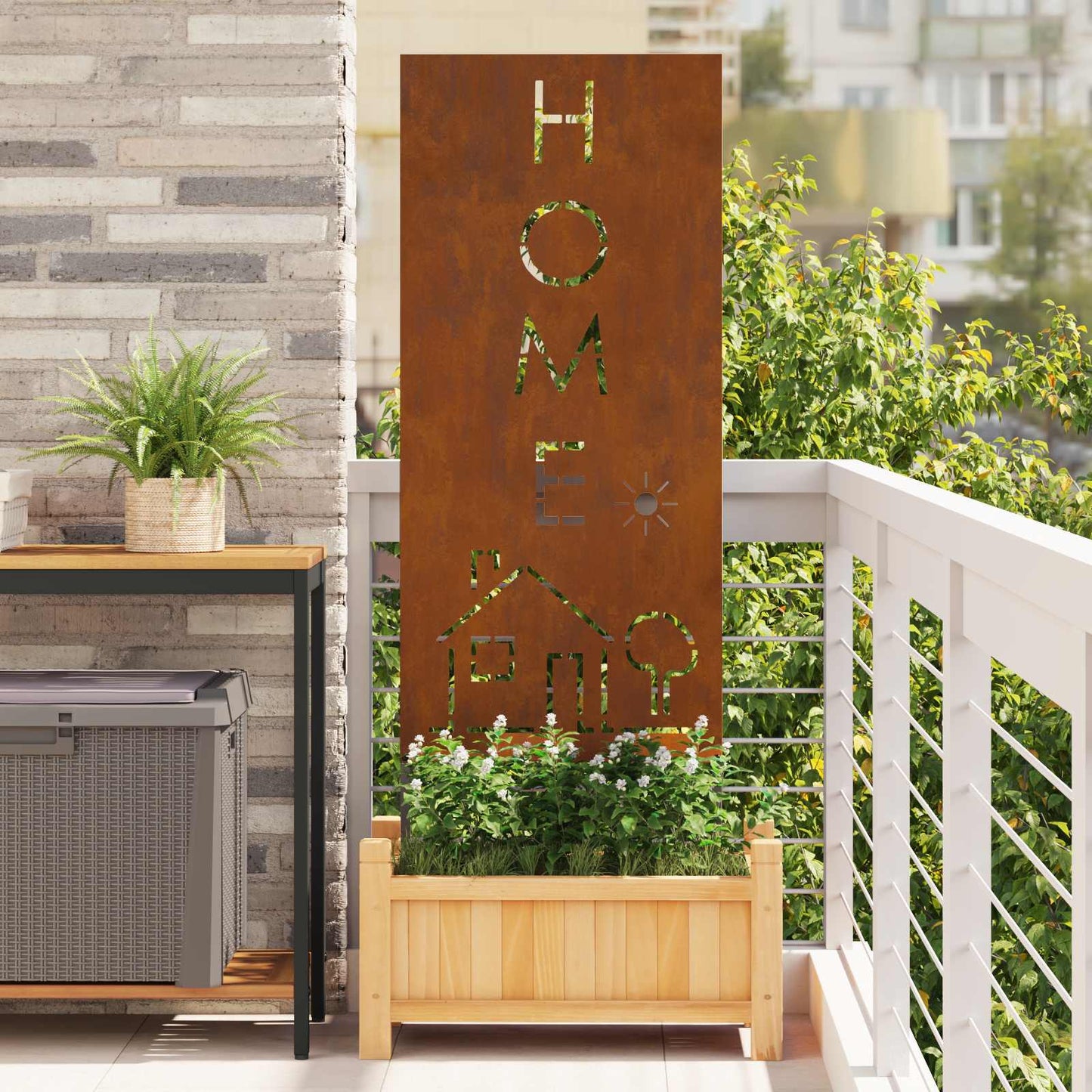 vidaXL Οθόνη Ιδιωτικότητας Κήπου Σκ rusty 50 x 140 εκ