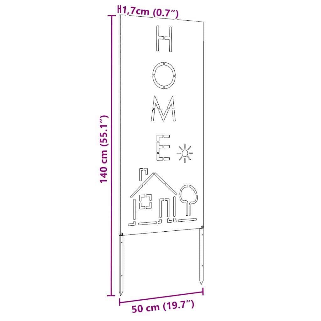 vidaXL Οθόνη Ιδιωτικότητας Κήπου Σκ rusty 50 x 140 εκ