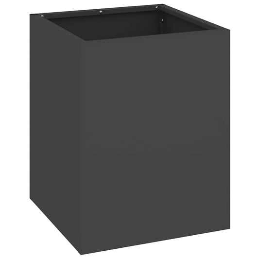 vidaXL Γλάστρα Κήπου Μαύρο 32 x 32 x 40 εκ. Ψυχρής έλασης χάλυβας