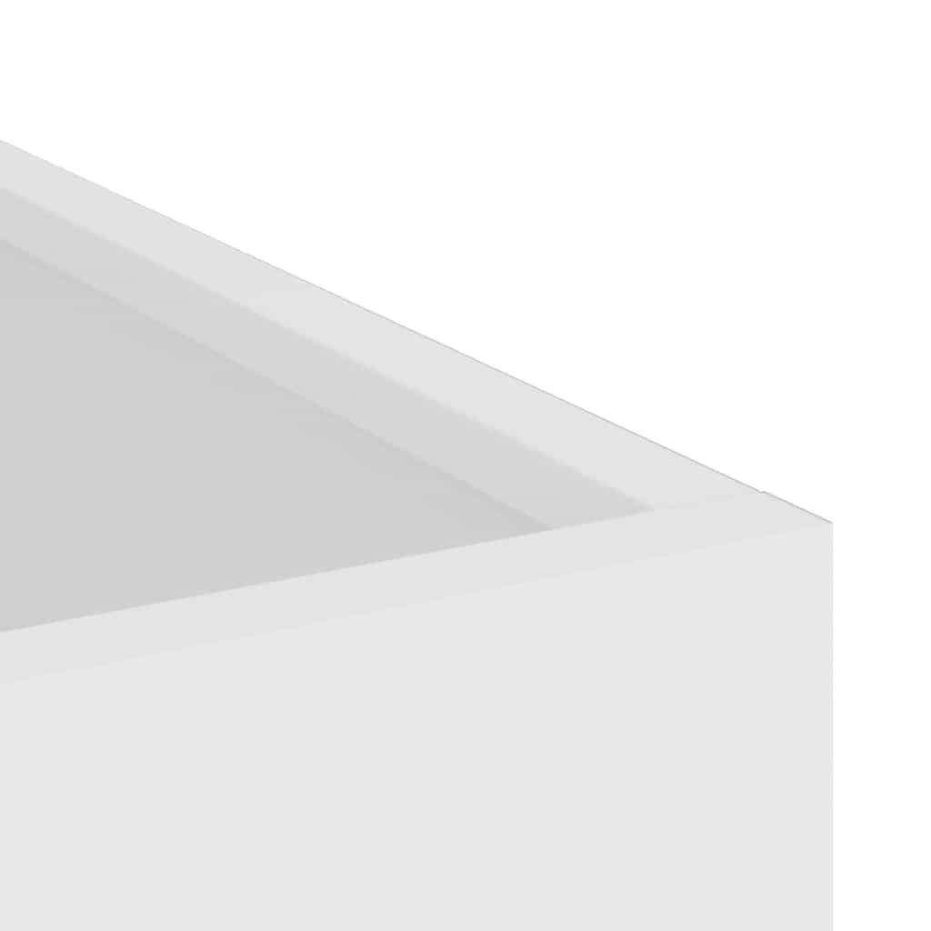 vidaXL Γλάστρα Κήπου Λευκό 50 x 32 x 40 εκ. Κρύα έλαση από χάλυβα