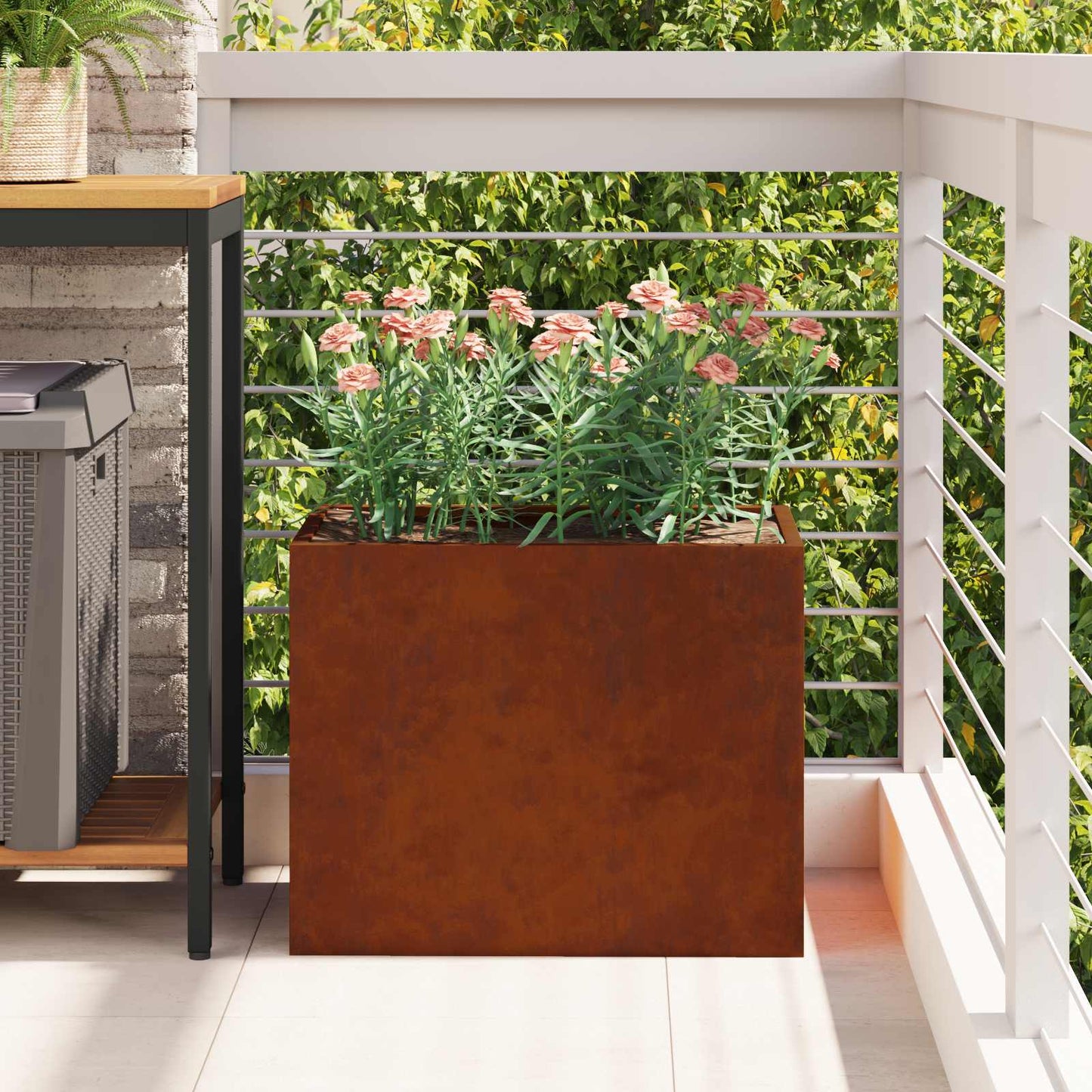 vidaXL Γλάστρα Κήπου Σκ rusty 50 x 32 x 40 εκ.