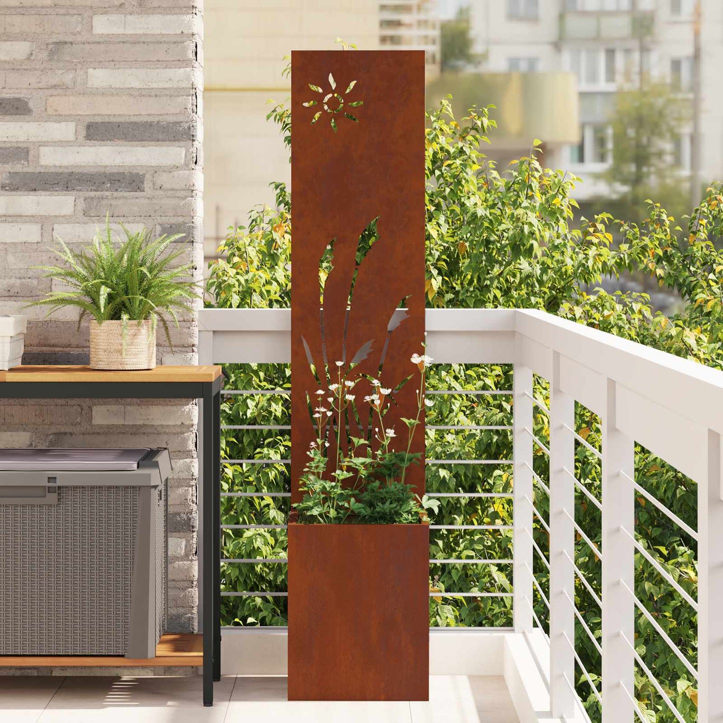 vidaXL Οθόνη Ιδιωτικότητας Κήπου Σκ rusty 32 x 140 εκ.