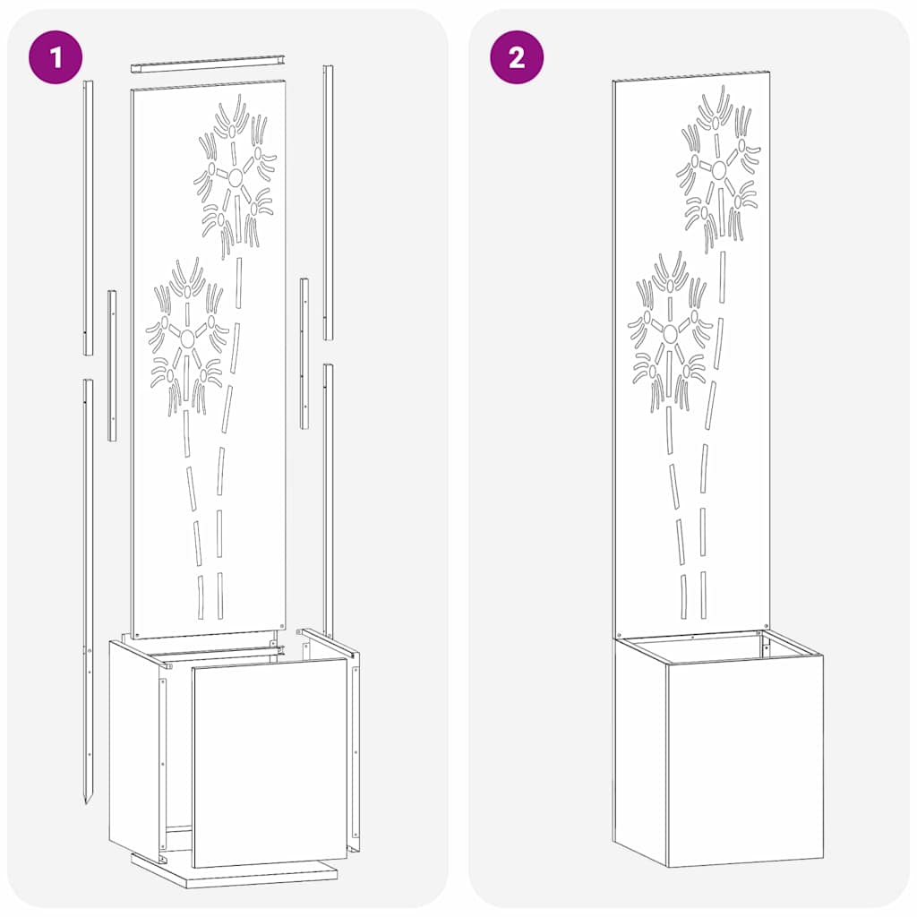vidaXL Οθόνη Ιδιωτικότητας Κήπου Floral Λευκό 32 x 140 εκ.
