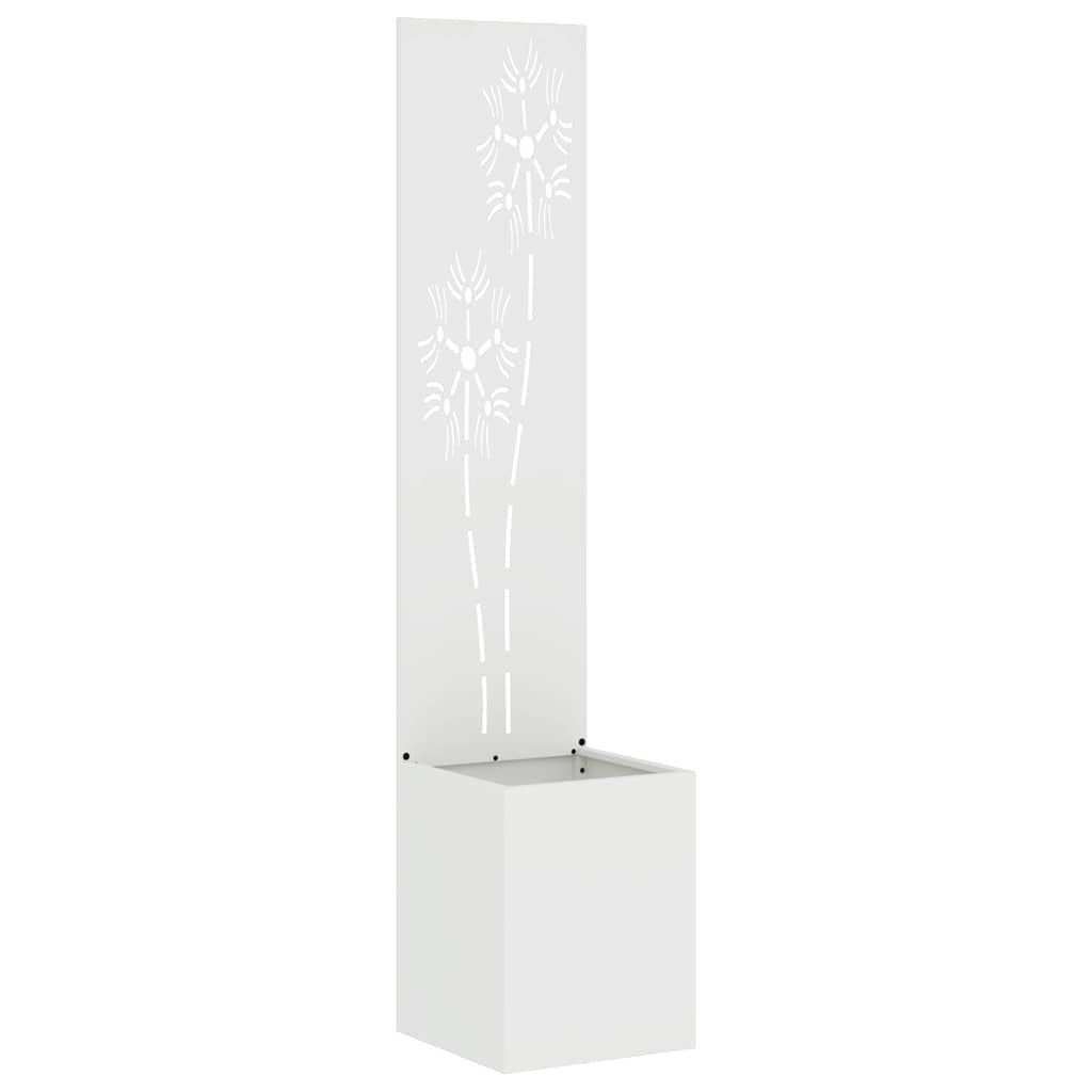 vidaXL Οθόνη Ιδιωτικότητας Κήπου Floral Λευκό 32 x 140 εκ.