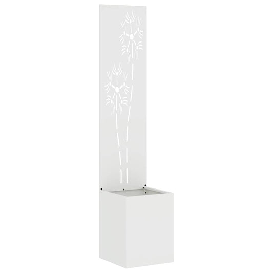 vidaXL Οθόνη Ιδιωτικότητας Κήπου Floral Λευκό 32 x 140 εκ.