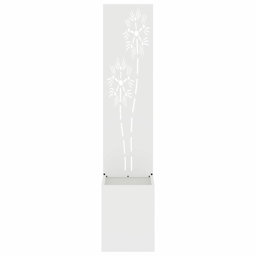 vidaXL Οθόνη Ιδιωτικότητας Κήπου Floral Λευκό 32 x 140 εκ.