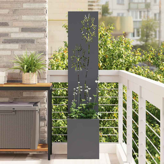 vidaXL Οθόνη Ιδιωτικότητας Κήπου Floral Ανθρακί 32 x 140 εκ.