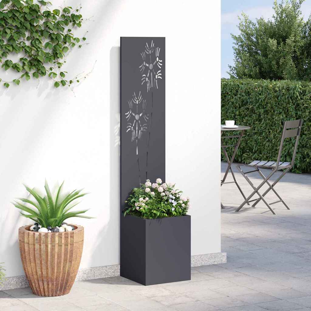 vidaXL Οθόνη Ιδιωτικότητας Κήπου Floral Ανθρακί 32 x 140 εκ.
