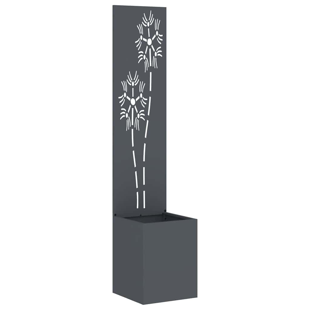vidaXL Οθόνη Ιδιωτικότητας Κήπου Floral Ανθρακί 32 x 140 εκ.