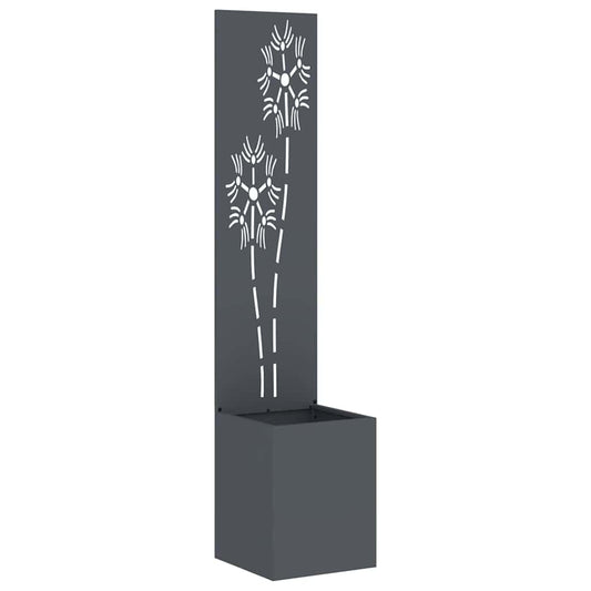 vidaXL Οθόνη Ιδιωτικότητας Κήπου Floral Ανθρακί 32 x 140 εκ.