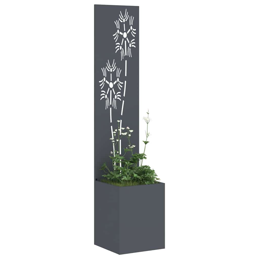 vidaXL Οθόνη Ιδιωτικότητας Κήπου Floral Ανθρακί 32 x 140 εκ.