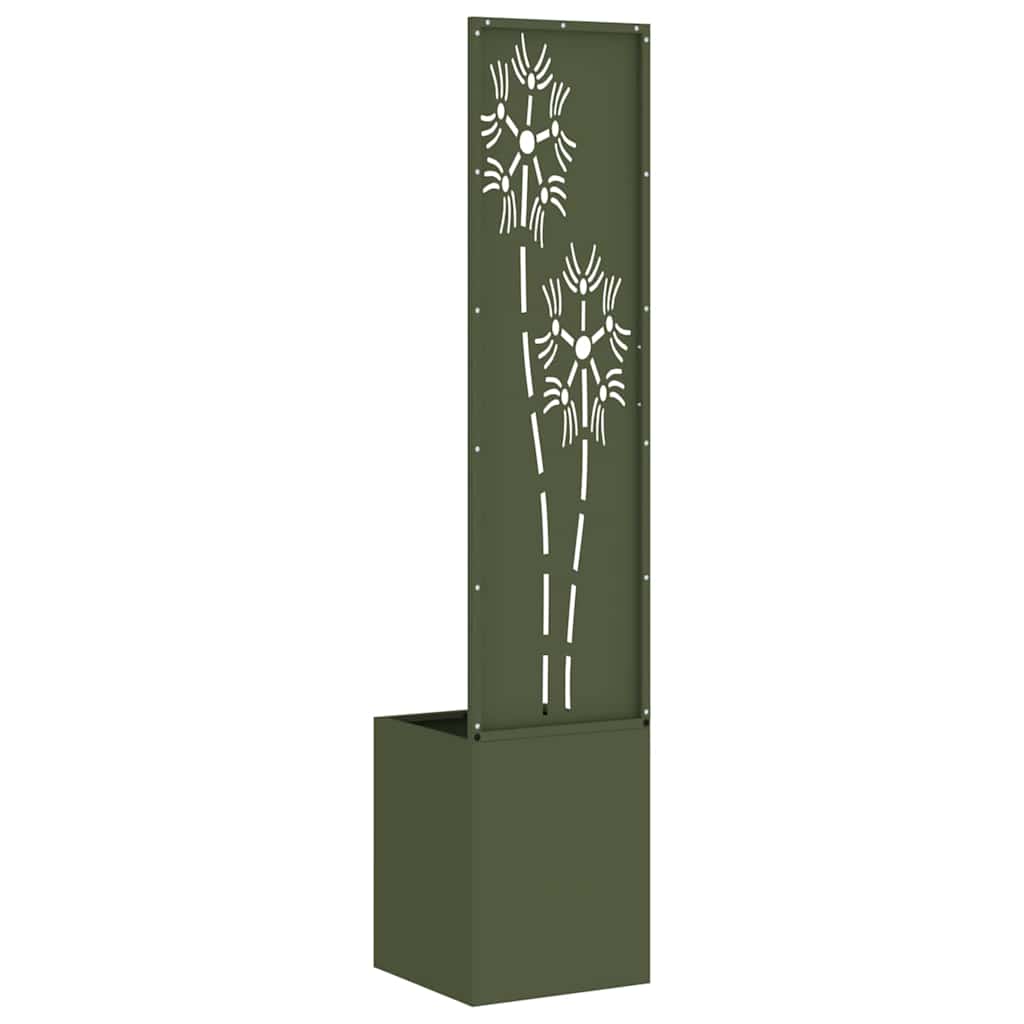 vidaXL Οθόνη Ιδιωτικότητας Κήπου Floral Λαδί 32 x 140 εκ.