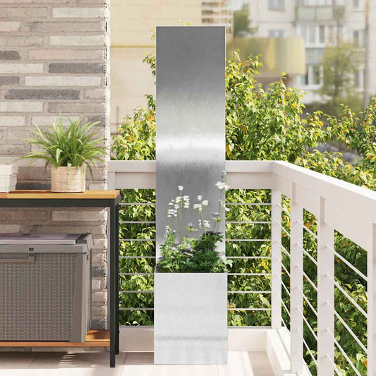 vidaXL Οθόνη Ιδιωτικότητας Κήπου Ασημί 32 x 140 εκ. Ανοξείδωτο ατσάλι