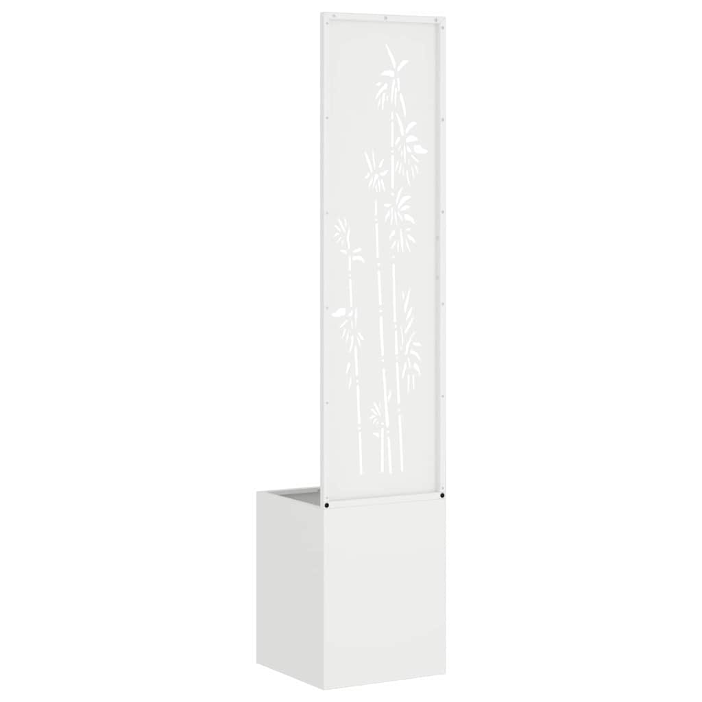 vidaXL Οθόνη Ιδιωτικότητας Κήπου Floral Λευκό 32 x 140 εκ.