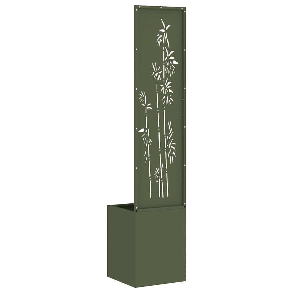 vidaXL Οθόνη Ιδιωτικότητας Κήπου Floral Λαδί 32 x 140 εκ.