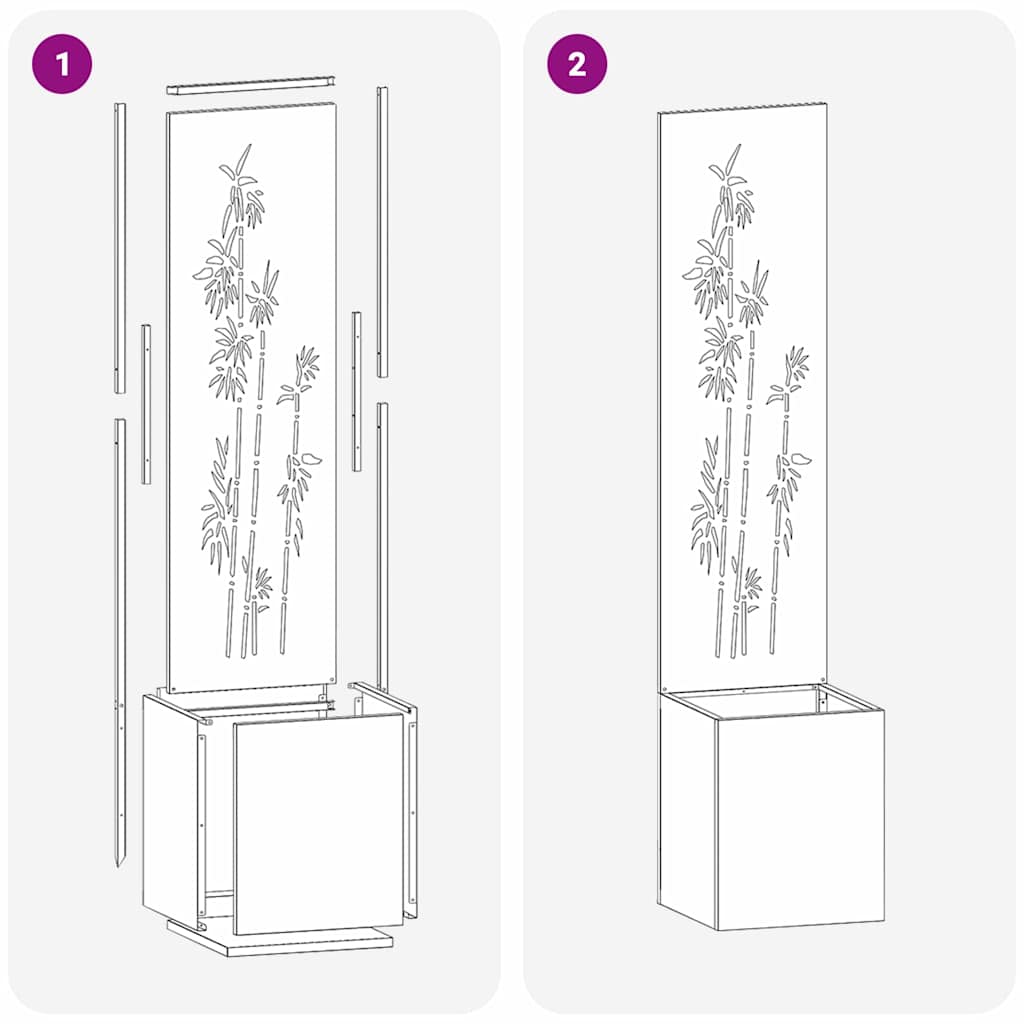 vidaXL Οθόνη Ιδιωτικότητας Κήπου Floral Σκ rusty 32 x 140 εκ.