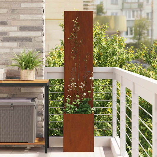 vidaXL Οθόνη Ιδιωτικότητας Κήπου Floral Σκ rusty 32 x 140 εκ.
