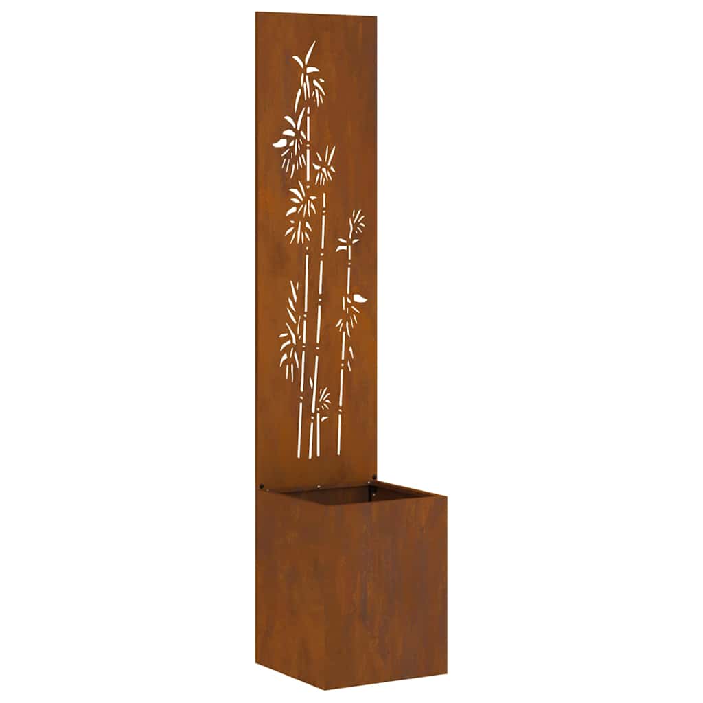 vidaXL Οθόνη Ιδιωτικότητας Κήπου Floral Σκ rusty 32 x 140 εκ.