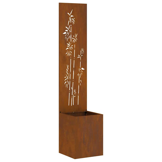 vidaXL Οθόνη Ιδιωτικότητας Κήπου Floral Σκ rusty 32 x 140 εκ.