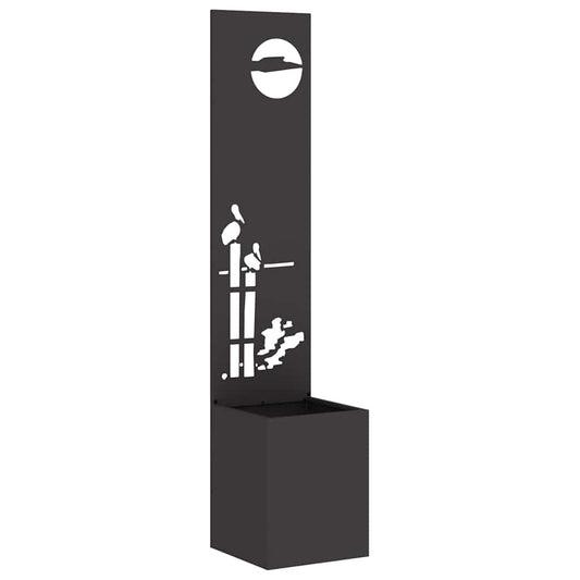 vidaXL Οθόνη Ιδιωτικότητας Κήπου Μαιανδρικό σχέδιο Μαύρο 32 x 140 εκ.