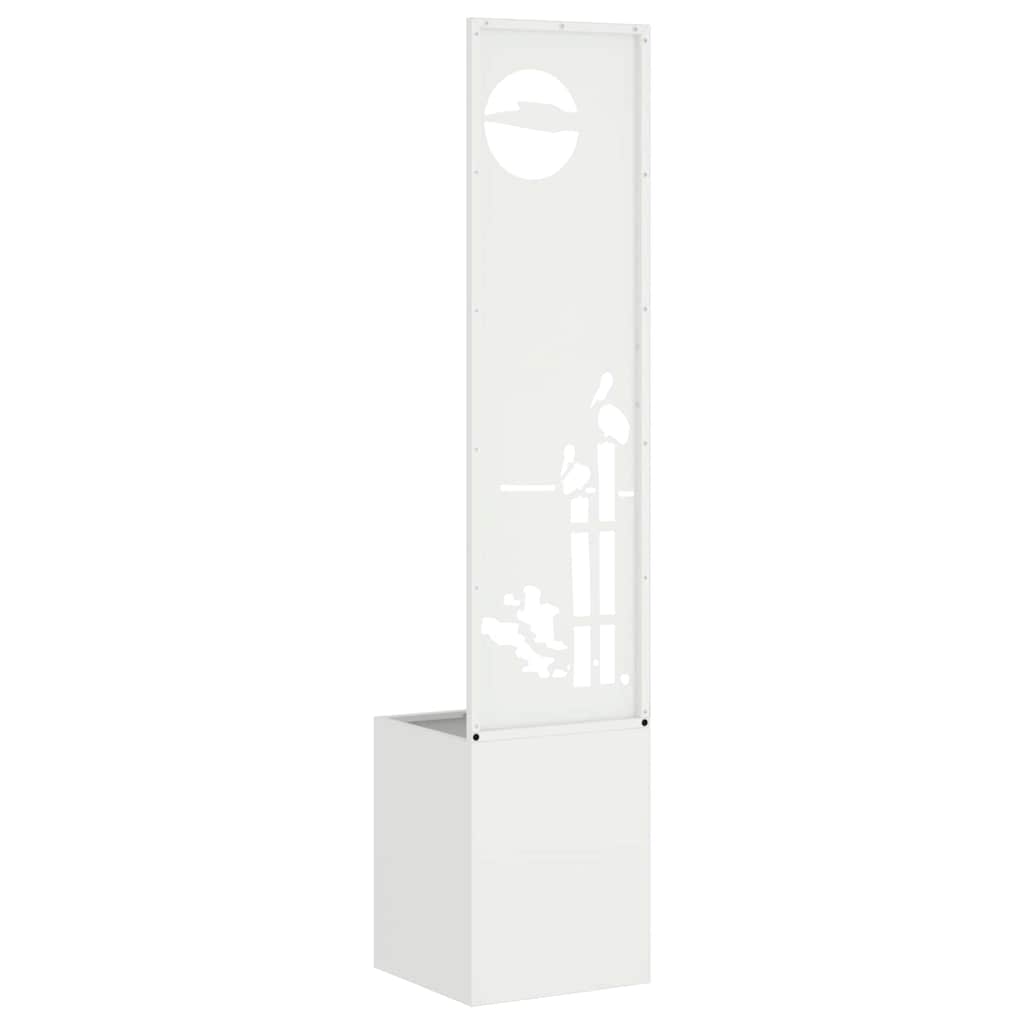 vidaXL Οθόνη Ιδιωτικότητας Κήπου Μαιανδρικό σχέδιο Λευκό 32 x 140 εκ.