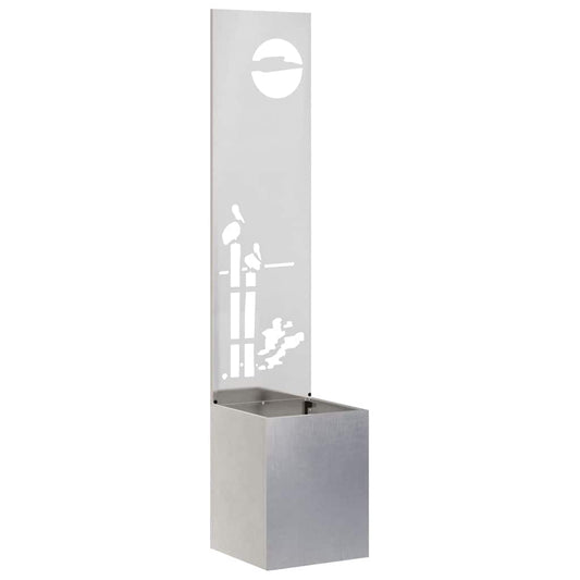 vidaXL Οθόνη Ιδιωτικότητας Κήπου Ασημί 32 x 140 εκ. Ανοξείδωτο ατσάλι