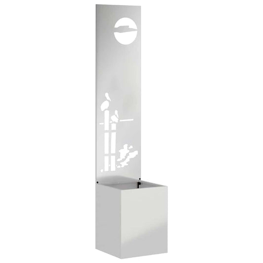 vidaXL Οθόνη Ιδιωτικότητας Κήπου Μαιανδρικό σχέδιο Ασημί 32 x 140 εκ.