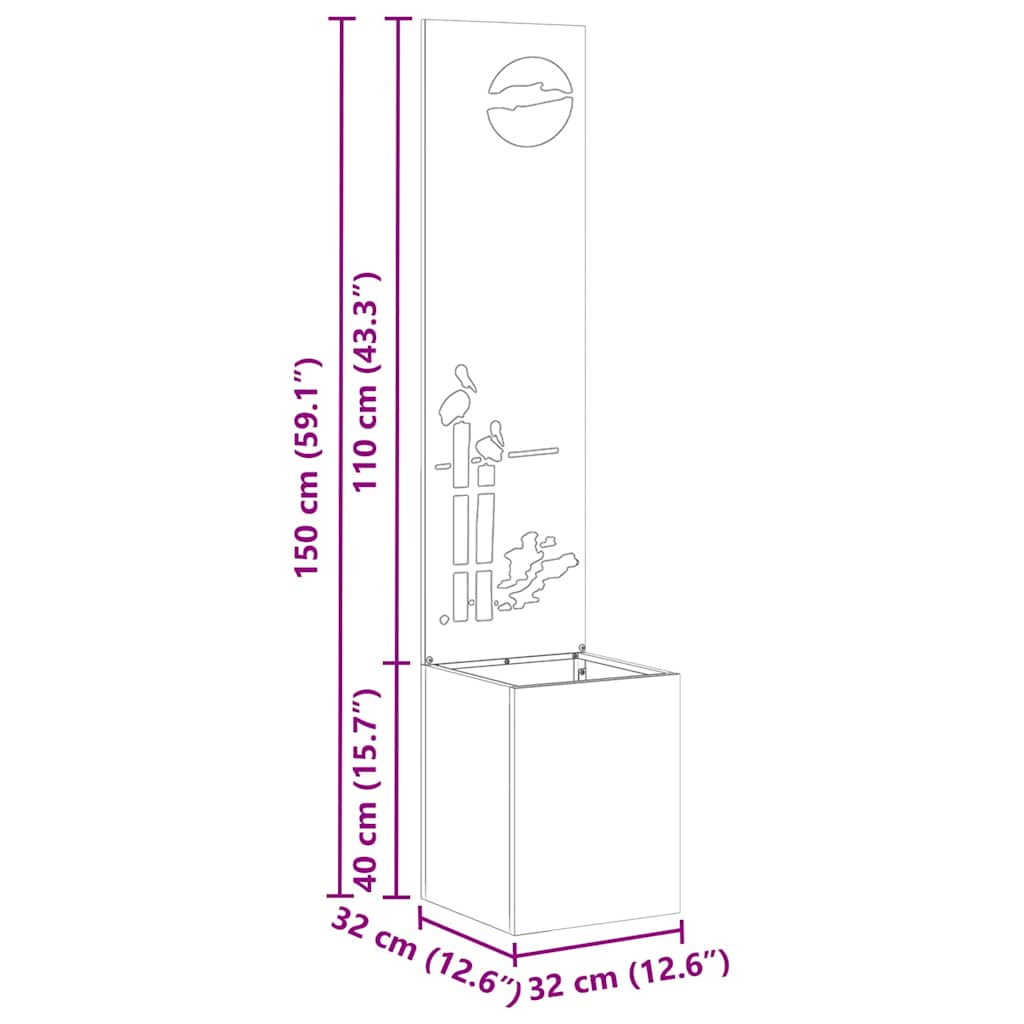vidaXL Οθόνη Ιδιωτικότητας Κήπου Μαιανδρικό σχέδιο Ασημί 32 x 140 εκ.