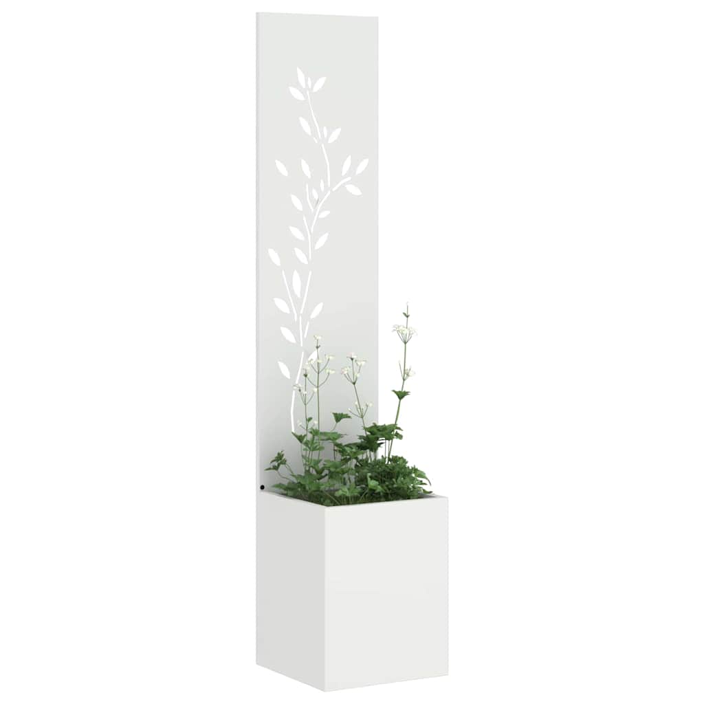 vidaXL Οθόνη Ιδιωτικότητας Κήπου Floral Λευκό 32 x 140 εκ.