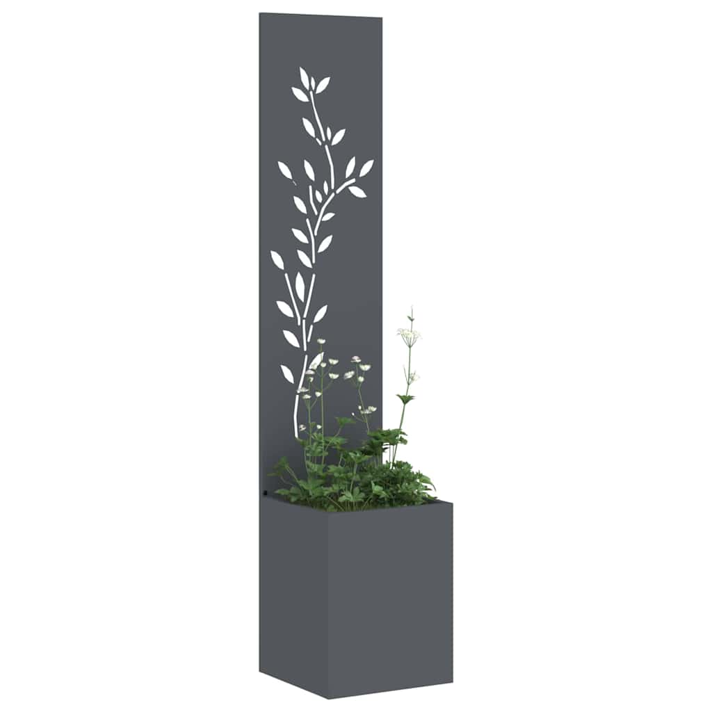 vidaXL Οθόνη Ιδιωτικότητας Κήπου Floral Ανθρακί 32 x 140 εκ.