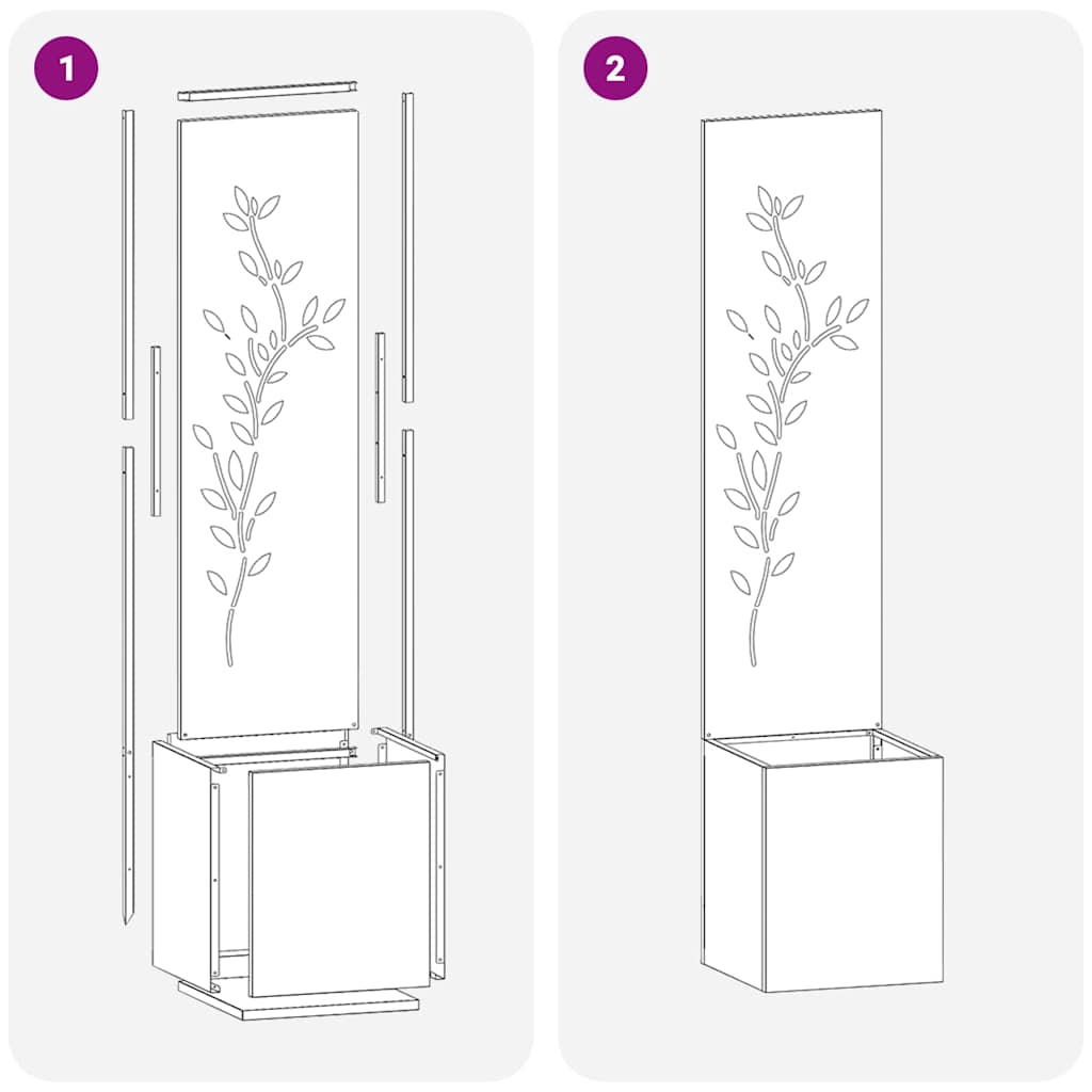 vidaXL Οθόνη Ιδιωτικότητας Κήπου Floral Ασημί 32 x 140 εκ.