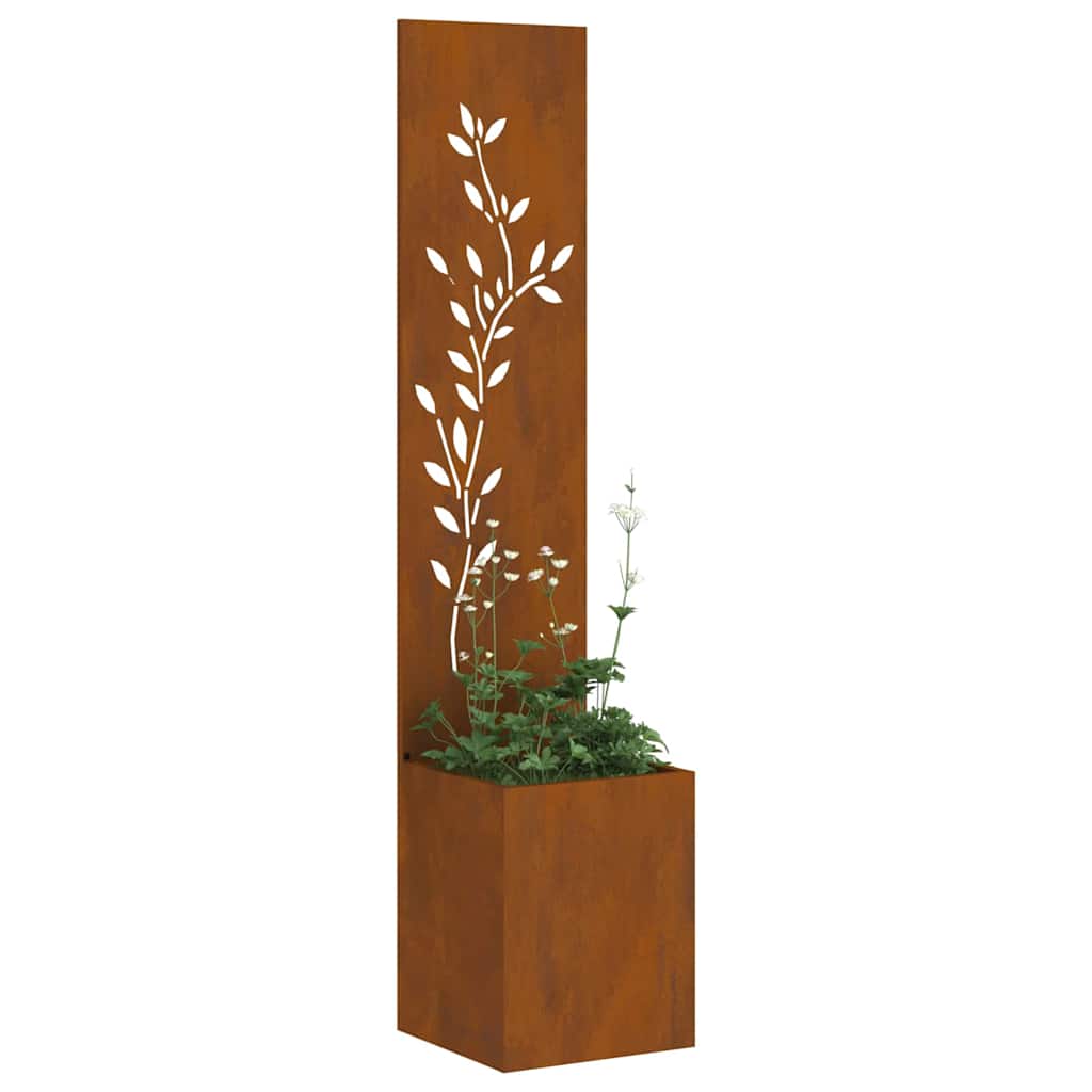 vidaXL Οθόνη Ιδιωτικότητας Κήπου Floral Σκ rusty 32 x 140 εκ.