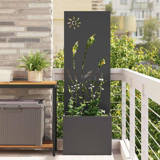 vidaXL Οθόνη Ιδιωτικότητας Κήπου Μαιανδρικό σχέδιο Μαύρο 50 x 140 cm