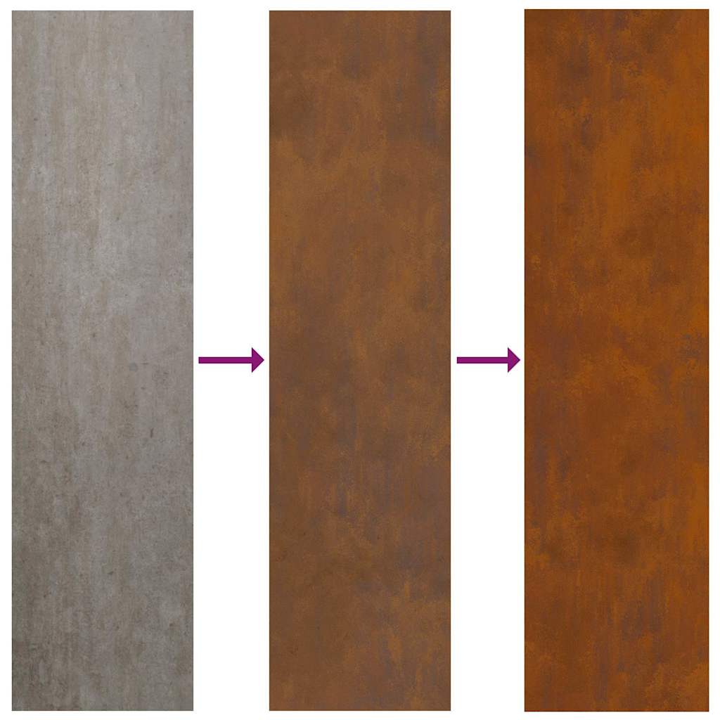 vidaXL Γλάστρα Κήπου με Διακοσμητική Πάνελ Σκ rusty 50 x 140 cm