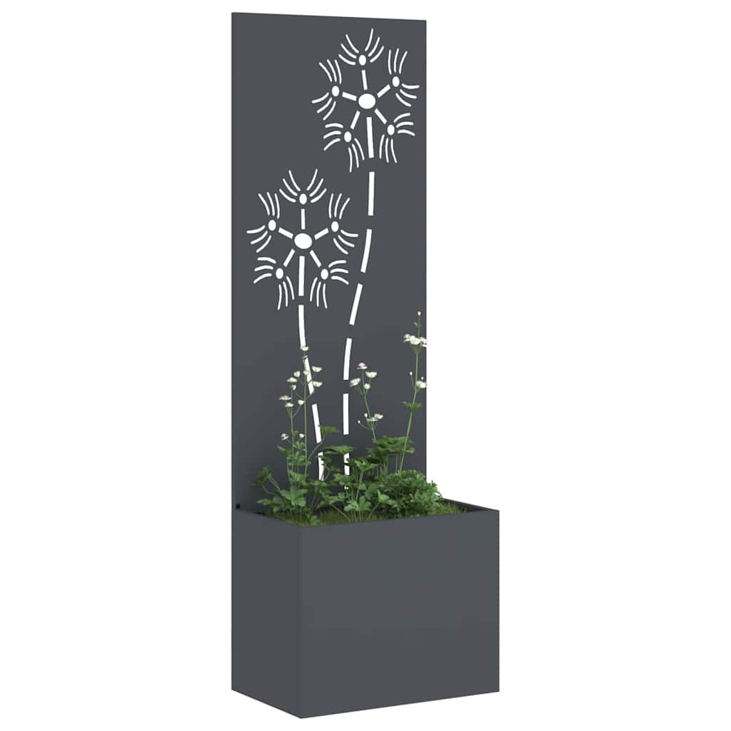 vidaXL Οθόνη Ιδιωτικότητας Κήπου Floral Ανθρακί 50 x 140 cm