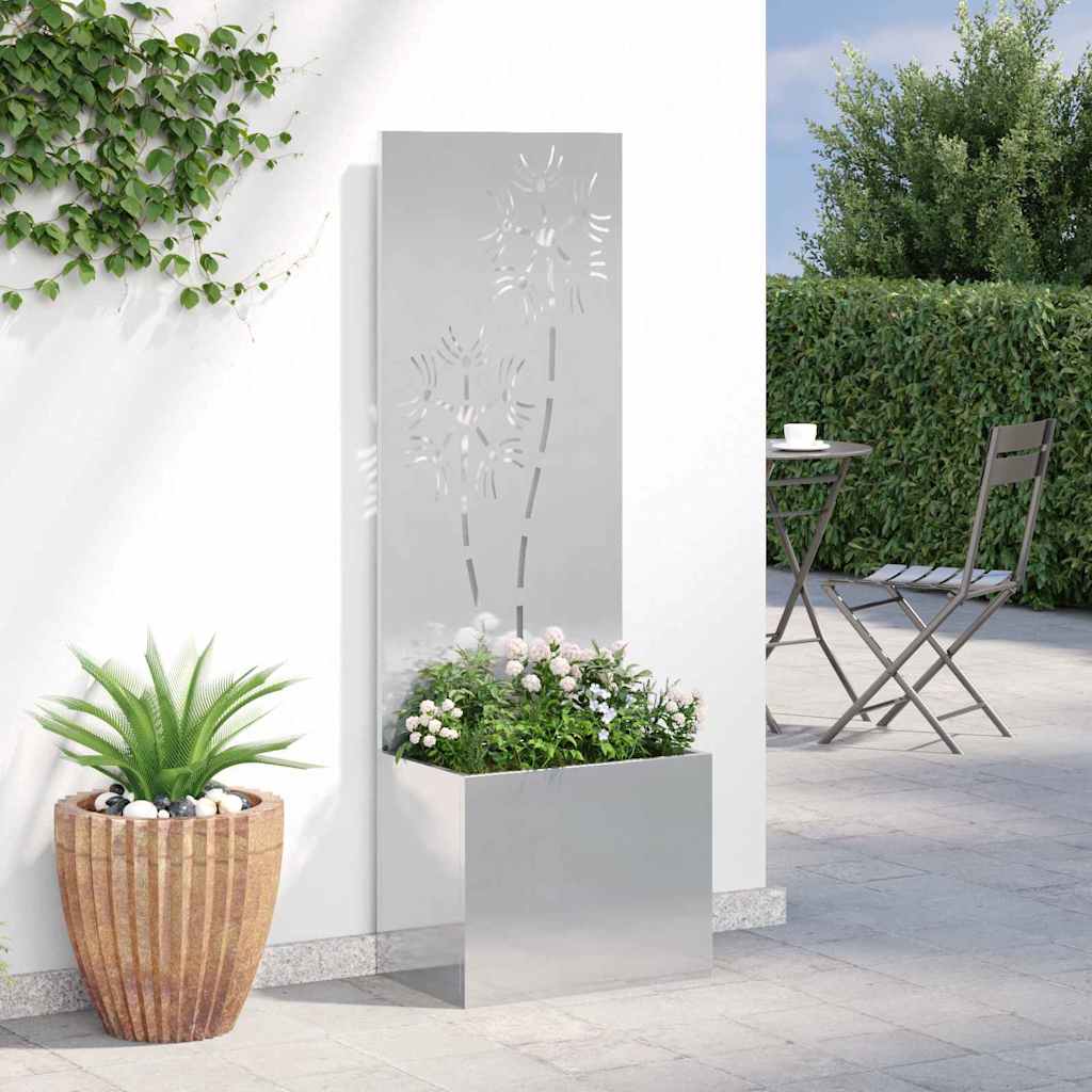 vidaXL Οθόνη Ιδιωτικότητας Κήπου Ασημί 50 x 140 cm Ανοξείδωτο ατσάλι
