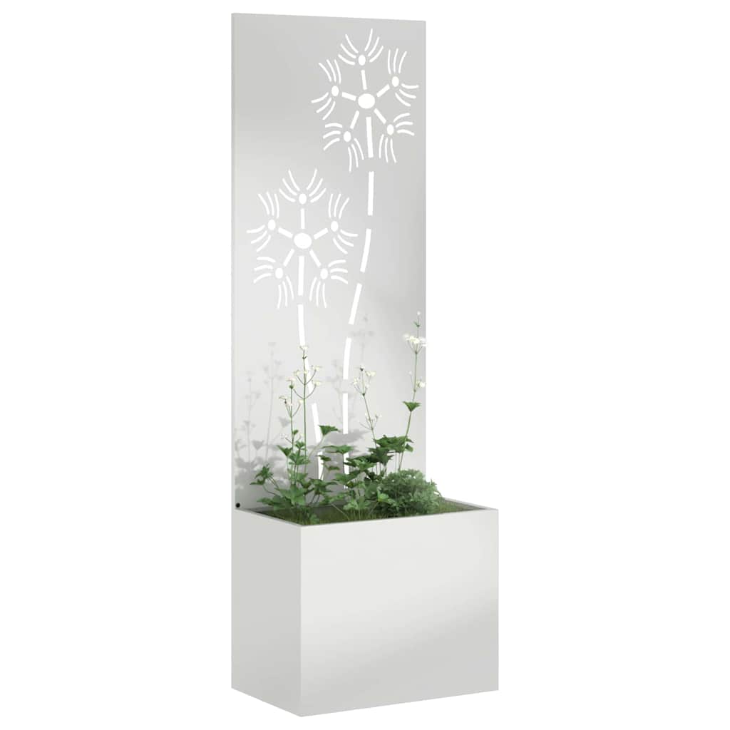 vidaXL Οθόνη Ιδιωτικότητας Κήπου Floral Ασημί 50 x 140 cm