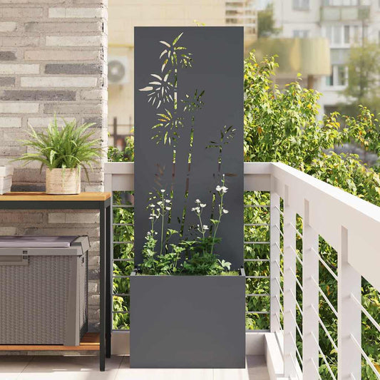 vidaXL Οθόνη Ιδιωτικότητας Κήπου Floral Ανθρακί 50 x 140 cm