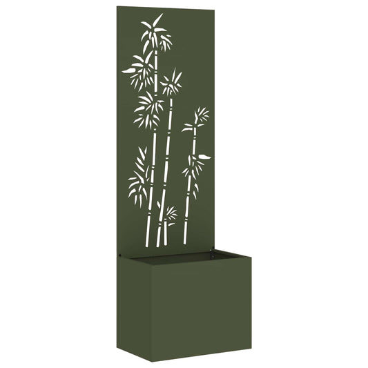 vidaXL Οθόνη Ιδιωτικότητας Κήπου Floral Λαδί 50 x 32 x 150 εκ