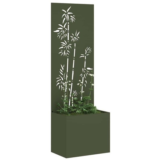 vidaXL Οθόνη Ιδιωτικότητας Κήπου Floral Λαδί 50 x 32 x 150 εκ