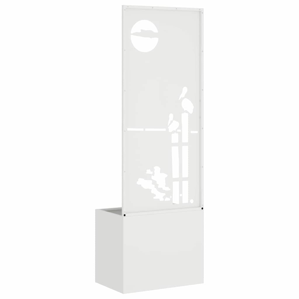 vidaXL Οθόνη Ιδιωτικότητας Κήπου Μαιανδρικό σχέδιο Λευκό 50 x 140 cm