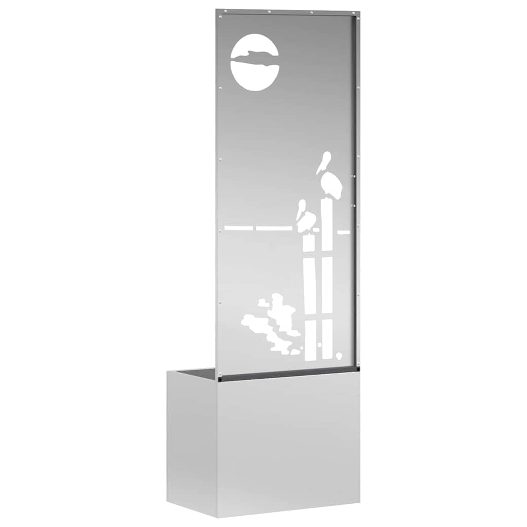 vidaXL Οθόνη Ιδιωτικότητας Κήπου Μαιανδρικό σχέδιο Ασημί 50 x 140 cm