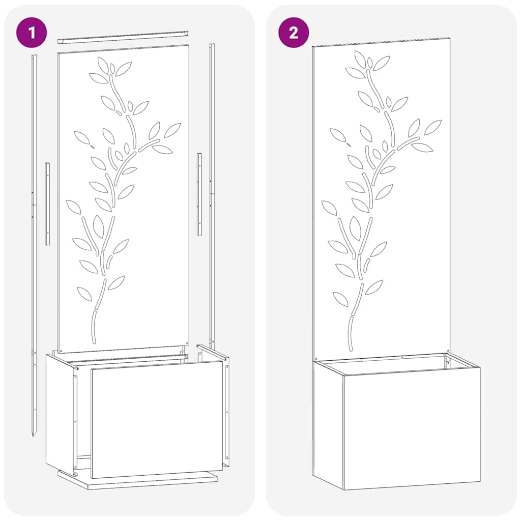 vidaXL Οθόνη Ιδιωτικότητας Κήπου Floral Μαύρο 50 x 140 cm